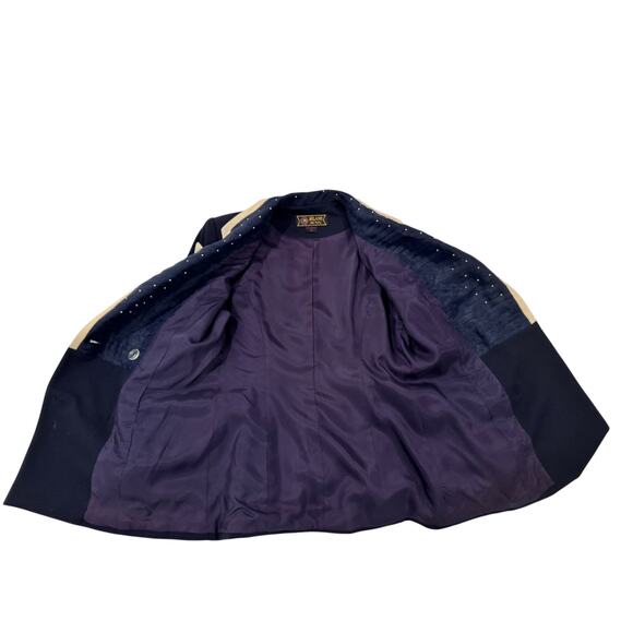 Milano High Fashion Vintage Blazer Pearl Navy Women's 40 Regencycore Royalcore - Picture 13 of 13